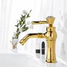 Robinet de lavabo en laiton finition dorée froide et… – vue 3