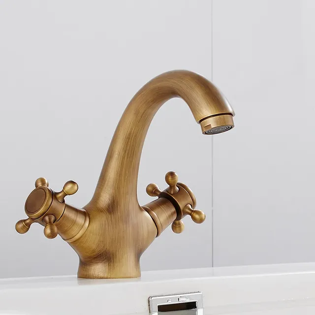 Robinet de lavabo de salle de bains en laiton à Double… – vue 3
