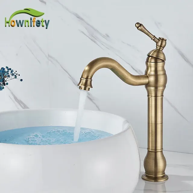 Anitque robinet de lavabo de salle de bains en laiton – vue 2