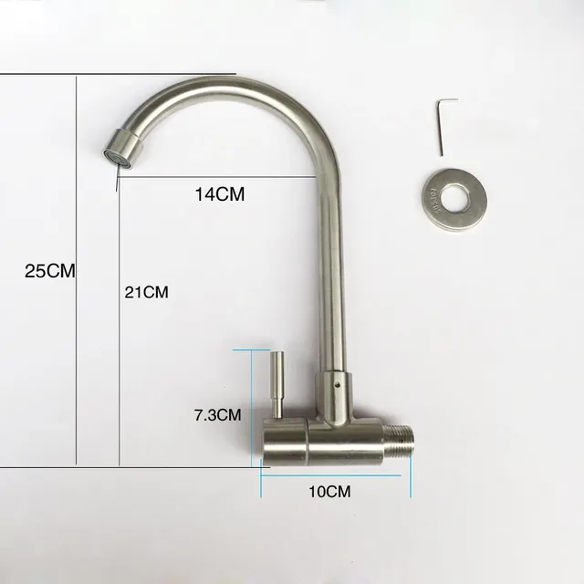 Robinet de cuisine en acier inoxydable G1/2 – vue 6