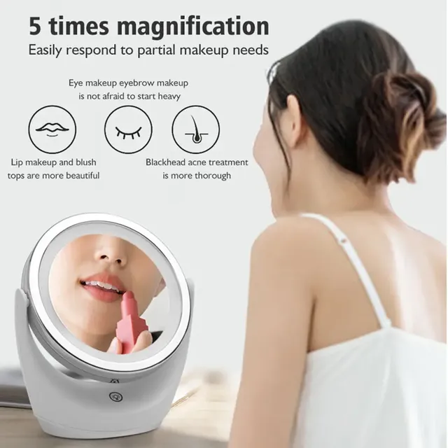 Miroir de maquillage LED 1X 5X Grossissement Rotation… – vue 4