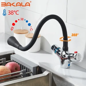 Robinet thermostatique de cuisine en laiton chromé, robinet de cuisine à température constante, robinet de lavabo mélangeur de haute qualité Robinet thermostatique de cuisine en laiton chromé, robinet de cuisine à température constante, robinet de lavabo mélangeur de haute qualité