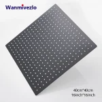 Pommeau de douche de luxe ultra-mince, 16 pouces, pluie, acier inoxydable, Chrome Nickel, accessoire de robinet de salle de bains