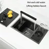 Évier cuisine simple noir dissimulé acier inoxydable… – vue 3