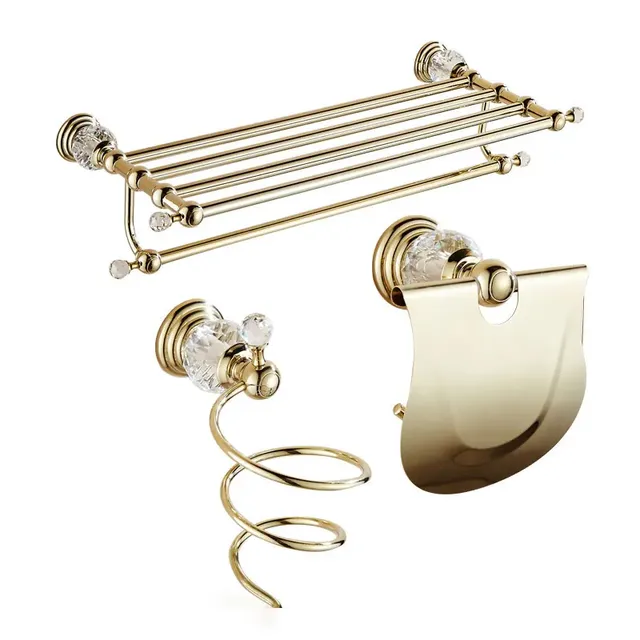 Ensemble d'accessoires de salle de bains en cristal et… – vue 2