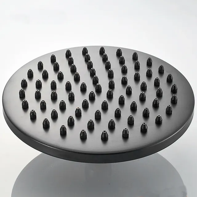 Ensemble douche pluie rond 20cm pommeau mural noir mat… – vue 3