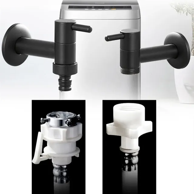 Robinet froid simple en laiton noir – vue 2