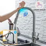 Robinet de cuisine noir à capteur extractible – vue 3