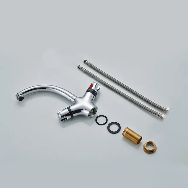 Robinet thermostatique évier cuisine laiton chromé… – vue 4