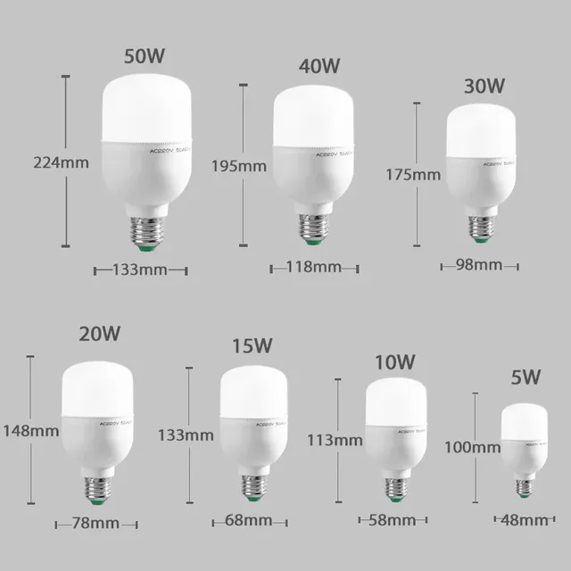 Ampoule LED Haute Puissance E27 220V Globe Opalin Rond… – vue 5