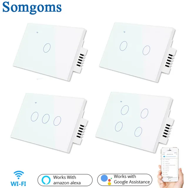 Wifi mur tactile interrupteur sensible télécommande 1 2…