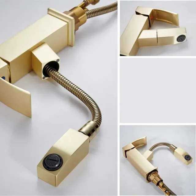 Mitigeur lavabo levier unique monotrou laiton or brossé… – vue 5