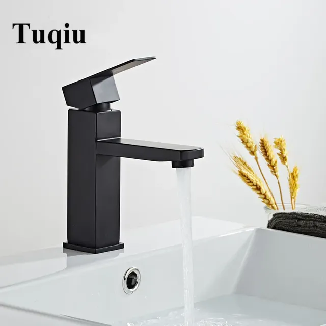 Mitigeur lavabo bain noir mat inox 304 monocommande bec… – vue 2