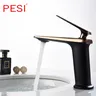 Robinet mitigeur de salle de bain moderne noir – vue 2