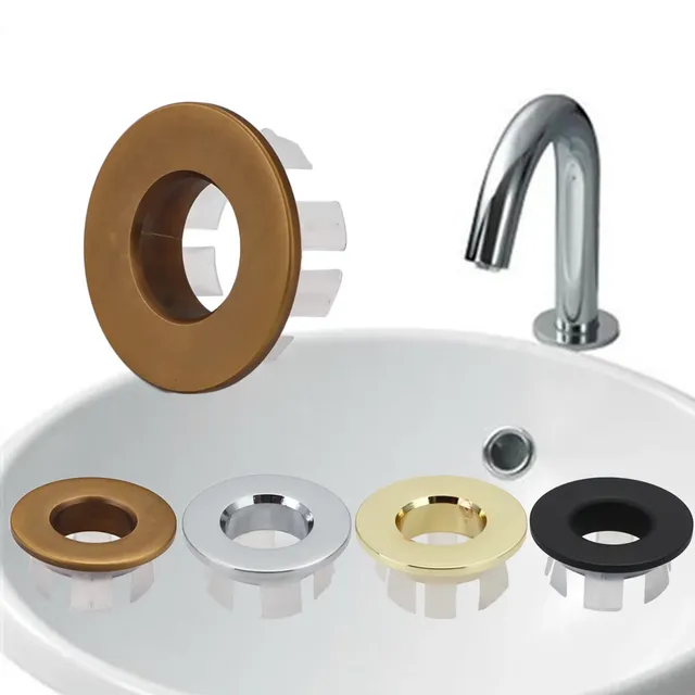 Cache débordement lavabo anneau six pieds laiton cuivre… – vue 2
