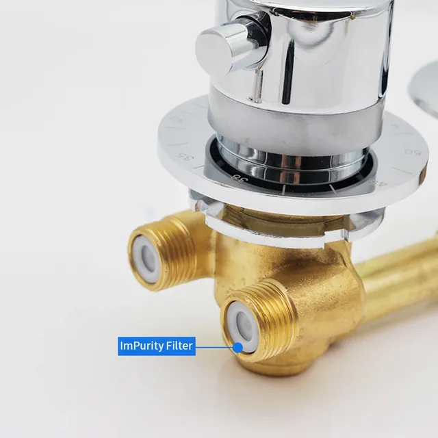 Robinet de douche thermostatique en laiton massif – vue 5