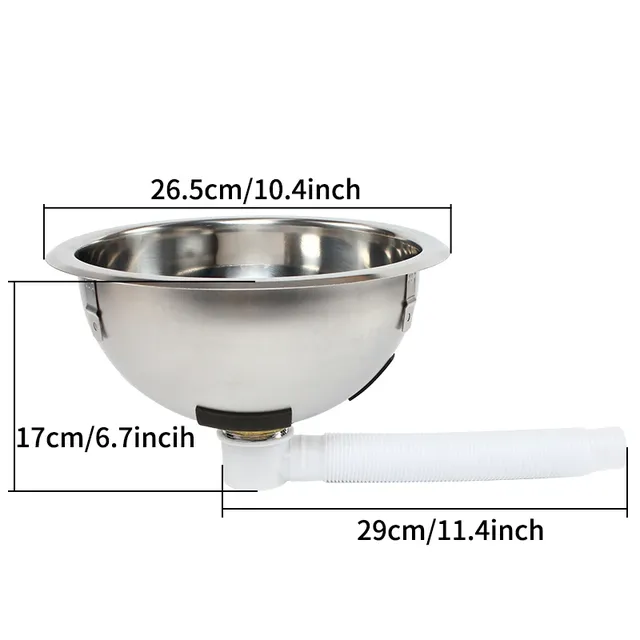 Évier rond inoxydable poli résistant corrosion compact… – vue 5