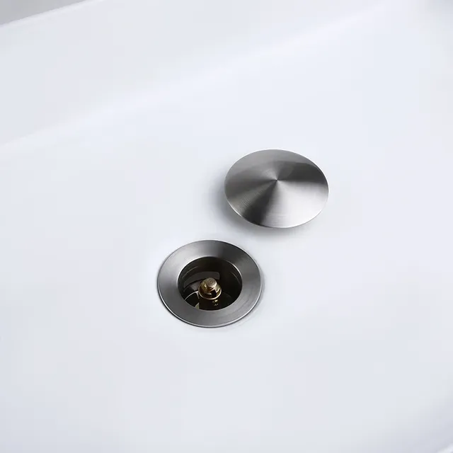 Bonde lavabo acier inoxydable brossé mat clic clac tête… – vue 3