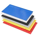 panneau perforé mural rectangulaire acier noir blanc multicolore trous ronds carrés crochets accessoires modulaires organisateur rangement atelier garage