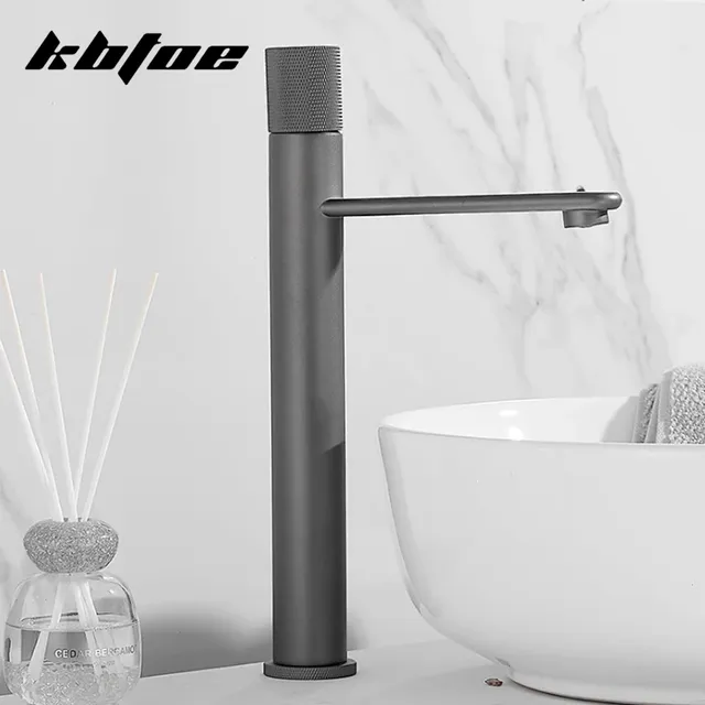 Robinet de lavabo de salle de bains gris pistolet – vue 2