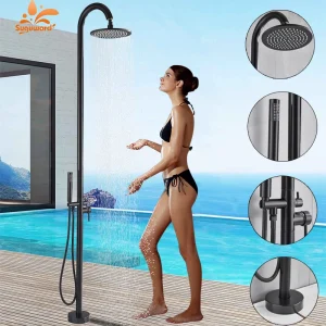 Bec de Douche LED pour Douche Extérieure, Baignoire sur Pied, Piscine, Plage, Villa, Eau Chaude et Froide