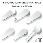 Kit de poignée de rechange pour robinet de salle de bains, remplacement de robinet chromé simple 35mm 40mm pour équilibre de pression à levier unique robinets de bain et de douche