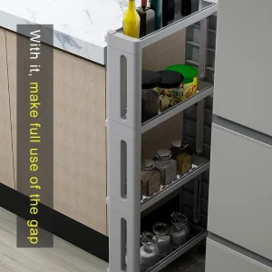 Support de rangement de cuisine pour marchandises, étagère latérale de réfrigérateur 2/3/4 couches amovible avec roues, organisateur de salle de bain, support d&rsquo;espace, nouveau