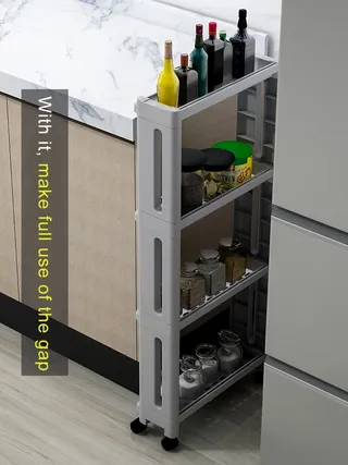 Étagère latérale de réfrigérateur à roulettes