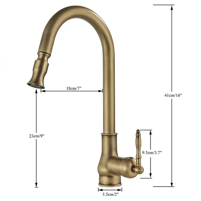Robinet de cuisine Antique en laiton Europe – vue 2
