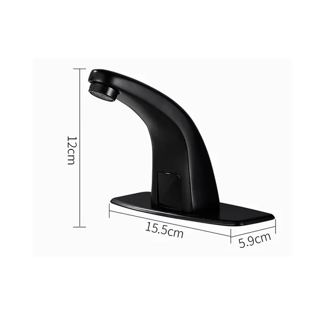 Robinet de lavabo intelligent à capteur noir mat – vue 5
