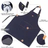 Tablier denim indigo épais unisexe taille moyenne… – vue 2