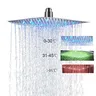 Pommeau de douche de luxe chromé à LED en acier inoxydable – vue 3