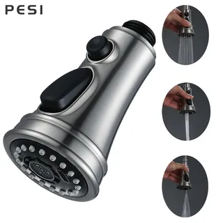 Pommeau douchette extractible ergonomique conique chromé nickel brossé…