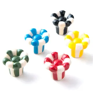 Céramique poignée meuble enfant chambre bouton floral rayé multicolore…