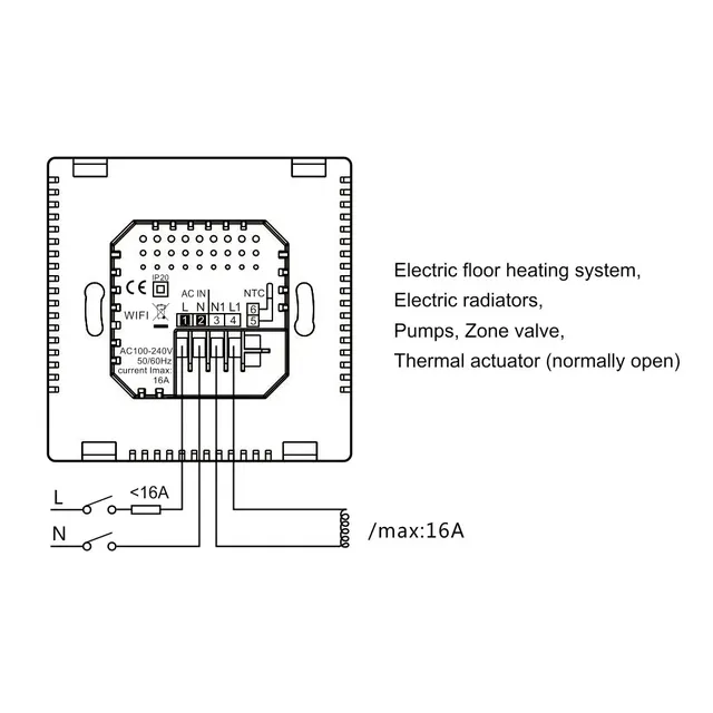 Thermostat mural programmable intelligent wifi connecté… – vue 6