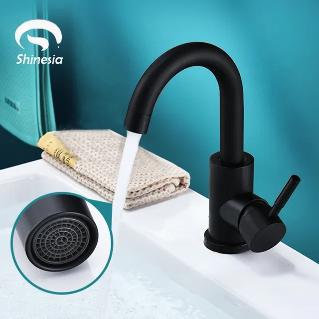 Shinesia robinet de lavabo de salle de bains série noir… – vue 2
