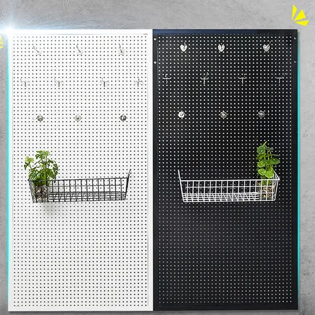 Panneau perforé mural rectangulaire acier noir blanc… – vue 6