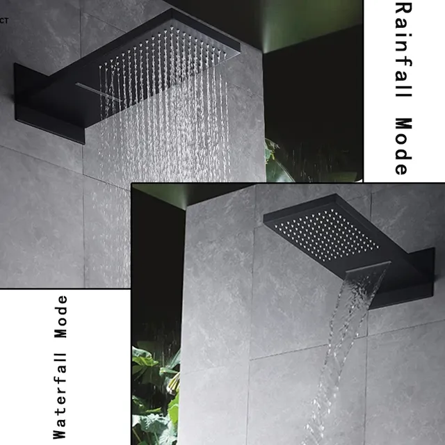 Ensemble douche mural plafond tête pluie carrée extra… – vue 2