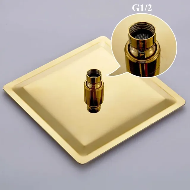 Pommeau douche carré extra plat grand format effet pluie… – vue 5