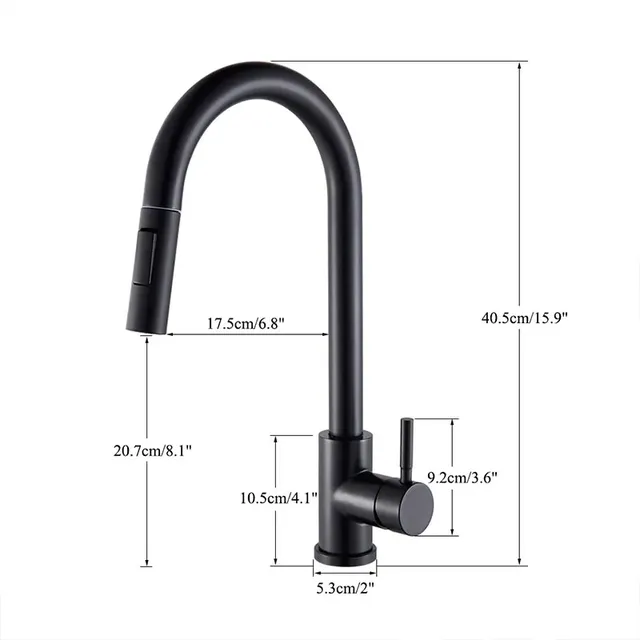 Robinet de cuisine noir – vue 2