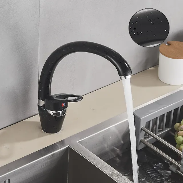 Robinet de cuisine noir Simple – vue 3