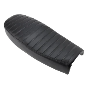 selle moto vintage similicuir PU imperméable noire 610mm rembourrée confortable passager pilote banquette plate nervurée coutures apparentes installation facile universelle