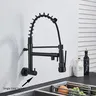 Robinet d'évier de cuisine noir mat – vue 3