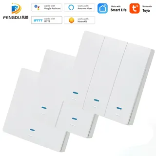 Interrupteur mural intelligent Tuya WiFi tactile capacitif boutons…