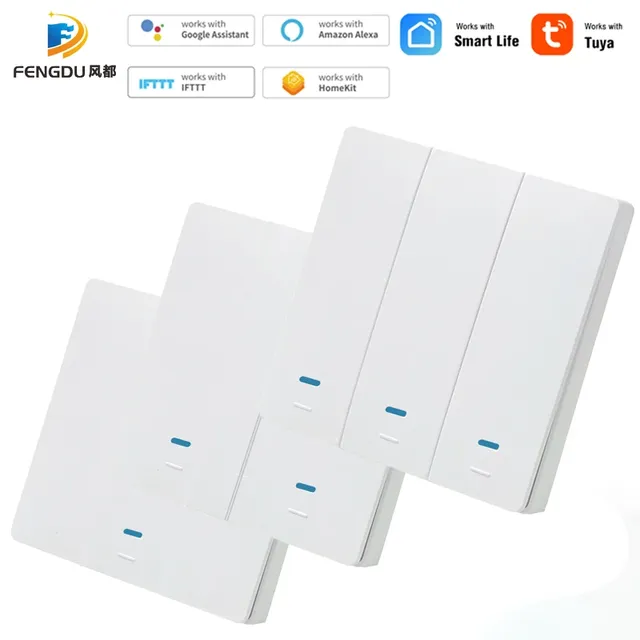 Interrupteur mural intelligent Tuya WiFi tactile…
