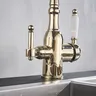 Robinet de cuisine doré avec filtre en laiton – vue 3