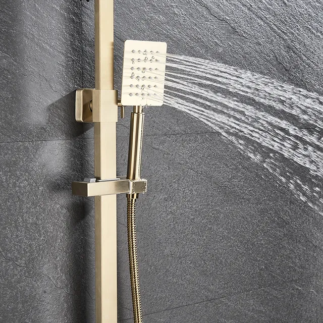 Pommeau de douche pluie et douchette à main en acier… – vue 4