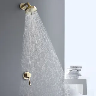 Fixateur de salle de bains en or brossé