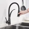 Robinet de cuisine extractible chromé avec tuyau noir… – vue 3