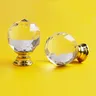 Bouton cristal facetté sphérique transparent base métal… – vue 5